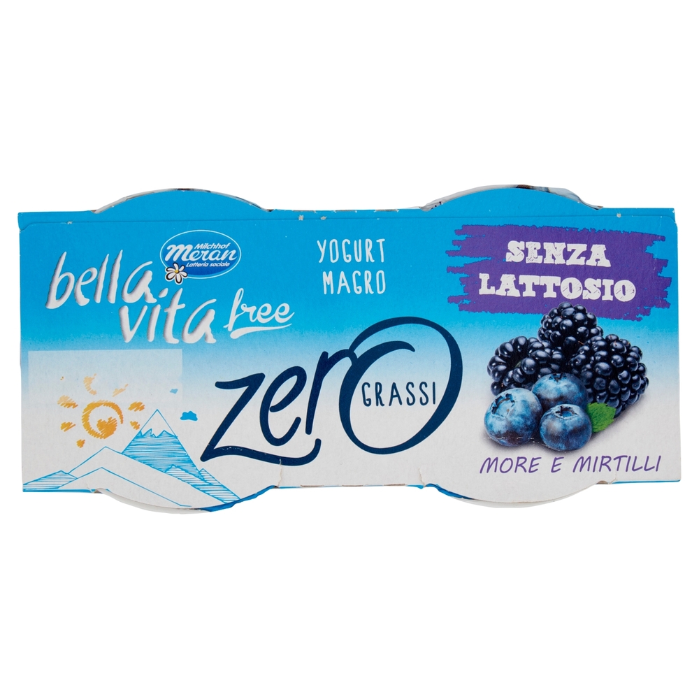 Yogurt Magro Gusto More e Mirtillo Senza Lattosio, 2x125 g